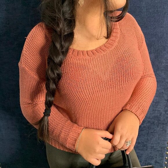 Razzle Dazzle Burgandy LongSleeve Crewneck Sweater - Picture 3 of 7